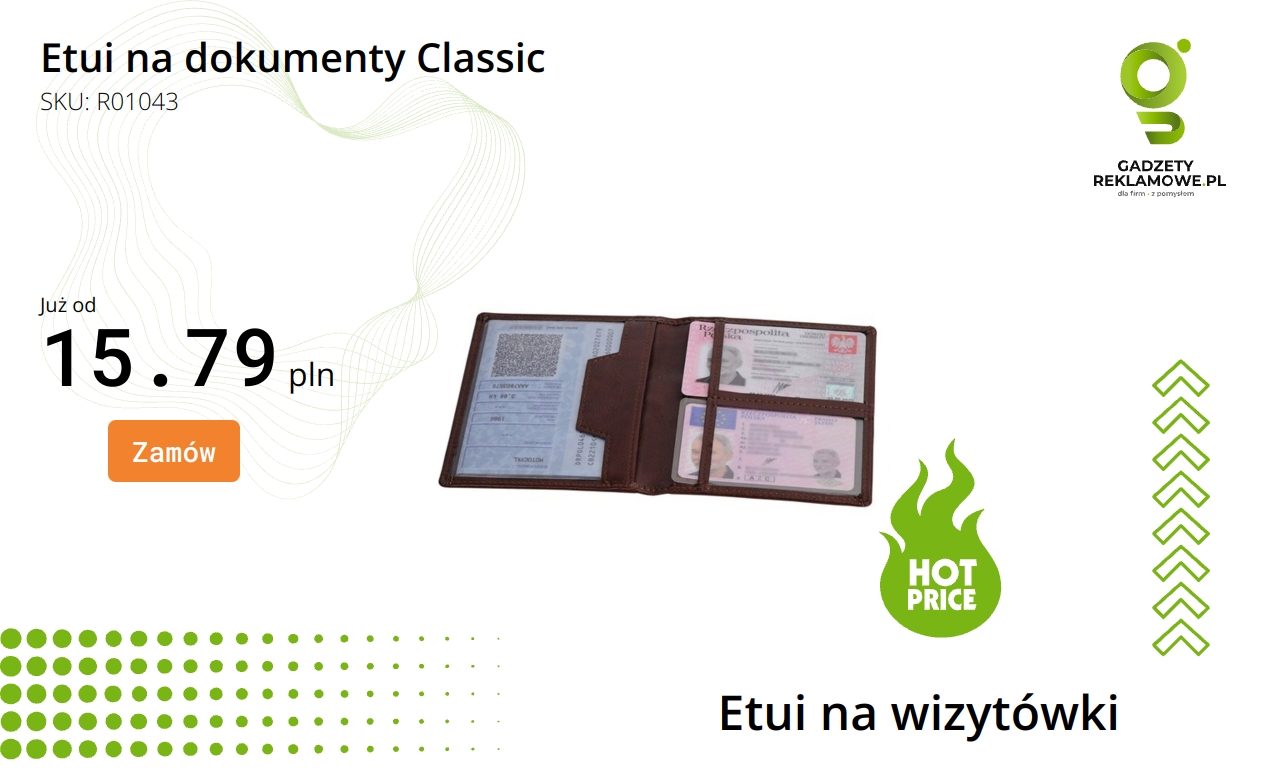 Etui na dokumenty Classic w klasycznym stylu