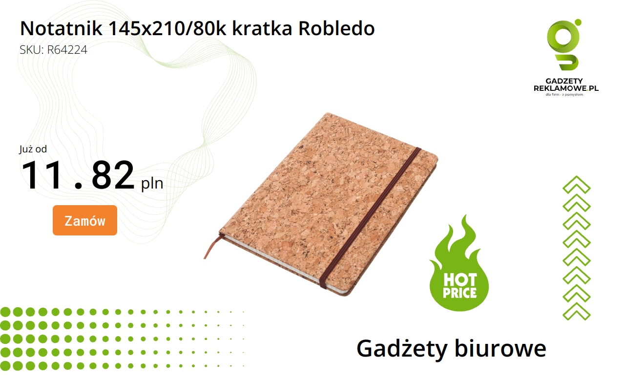 Notatnik Robledo w formacie 145x210 z 80 kartkami w kratkę