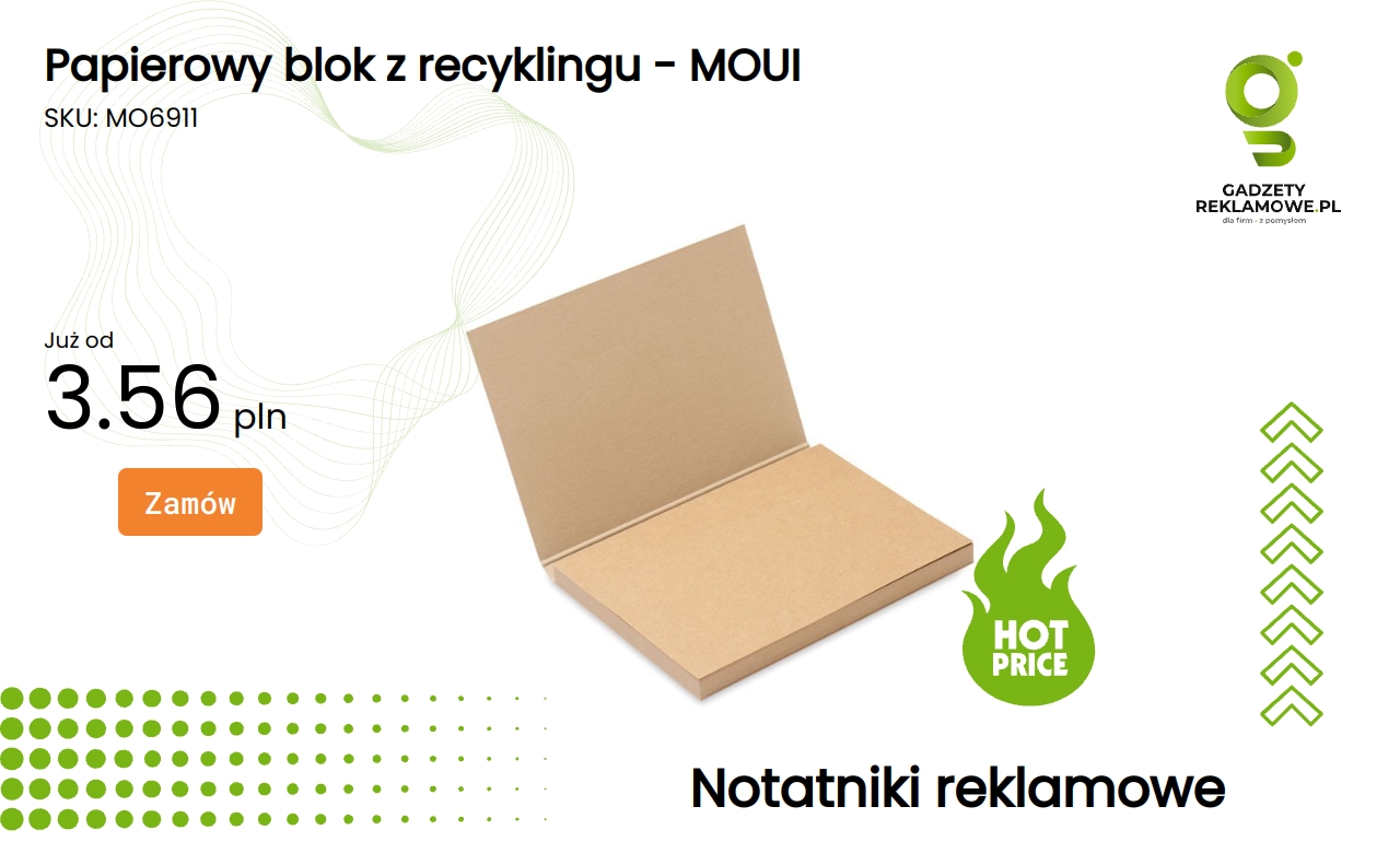 Recyklingowany papierowy blok marki MOUI