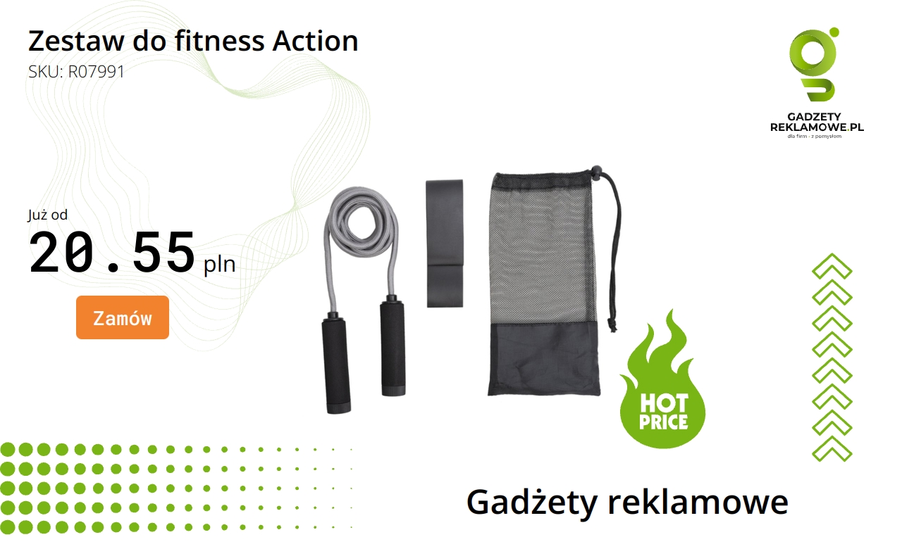 Zestaw do fitnessu marki Action w akcji